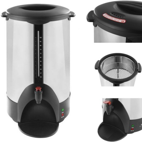 Perkolator zaparzacz do kawy i herbaty stalowy podwójne ścianki 230V 16L Perkolator zaparzacz do kawy i herbaty stalowy podwójne ścianki 230V 16L