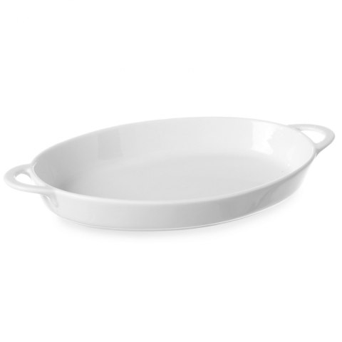 Półmisek do zapiekania owalny z uchwytami 270x180x40mm biała porcelana - Hendi 784020 Półmisek do zapiekania owalny z uchwytami 270x180x40mm biała porcelana - Hendi 784020