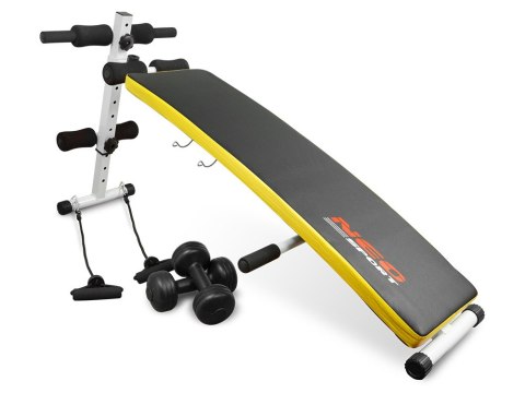 Ławeczka skośna do ćwiczeń z ekspanderami i hantlami Neo-Sport NS-07 Ławeczka skośna do ćwiczeń z ekspanderami i hantlami Neo-Sport NS-07
