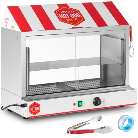 Podgrzewacz witryna grzewcza do hot dogów na 300 parówek 100 bułek 30 - 110 C 2400 W Podgrzewacz witryna grzewcza do hot dogów na 300 parówek 100 bułek 30 - 110 C 2400 W