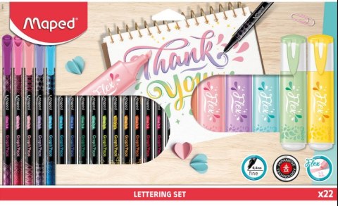 Zestaw do letteringu zakreślacze cienkopisy 22 elementy Maped Zestaw do letteringu zakreślacze cienkopisy 22 elementy Maped