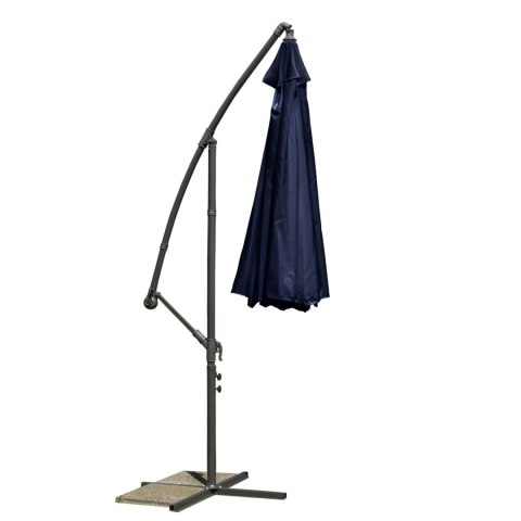 Parasol ogrodowy składany 8 segmentów granatowy 350cm Parasol ogrodowy składany 8 segmentów granatowy 350cm