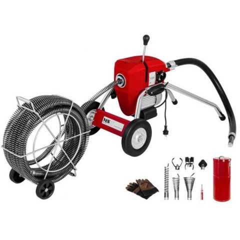 Elektryczna maszyna przepychacz udrażniacz do rur 1100W śr. 32mm MSW POWER DRAIN CLEAN 4.6E + akcesoria Elektryczna maszyna przepychacz udrażniacz do rur 1100W śr. 32mm MSW POWER DRAIN CLEAN 4.6E + akcesoria