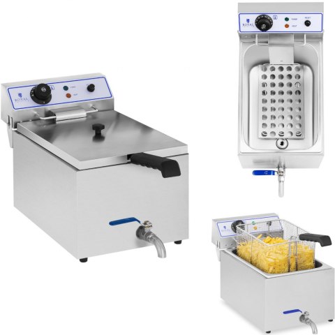 Profesjonalna frytownica do frytek ryb z kranem 3000W 17L Royal Catering RCEF 15E Profesjonalna frytownica do frytek ryb z kranem 3000W 17L Royal Catering RCEF 15E