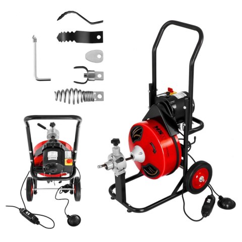 Przepychacz udrażniacz spirala do rur elektryczna 390W 23m MSW-DRAIN CLEAN 23E + głowice Przepychacz udrażniacz spirala do rur elektryczna 390W 23m MSW-DRAIN CLEAN 23E + głowice