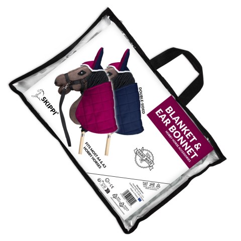 Derka dwustronna i nauszniki Skippi dla Hobby Horse- granatowa - ciemny róż Derka dwustronna i nauszniki Skippi dla Hobby Horse- granatowa - ciemny róż