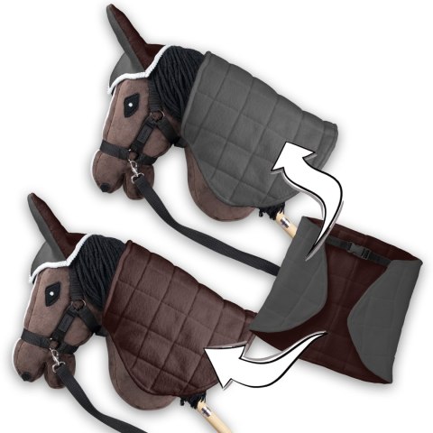 Derka dwustronna i nauszniki Skippi dla Hobby Horse - szary i brązowy Derka dwustronna i nauszniki Skippi dla Hobby Horse - szary i brązowy