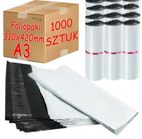 Foliopaki Kurierskie Białe A3 310x420mm - 1000 szt. Foliopaki Kurierskie Białe A3 310x420mm - 1000 szt.