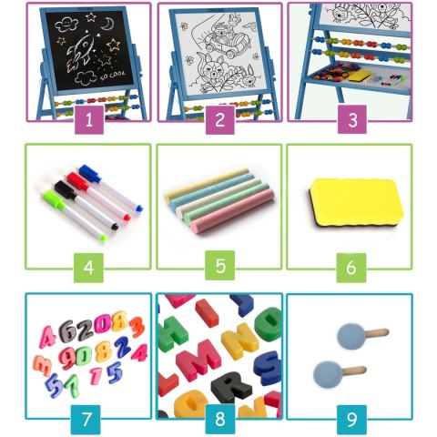 Magnetyczna kredowa tablica obrotowa Ricokids - niebieska Magnetyczna kredowa tablica obrotowa Ricokids - niebieska
