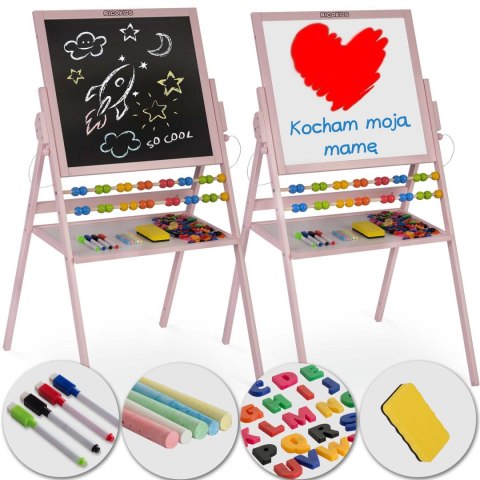 Magnetyczna kredowa tablica obrotowa Ricokids - różowa Magnetyczna kredowa tablica obrotowa Ricokids - różowa