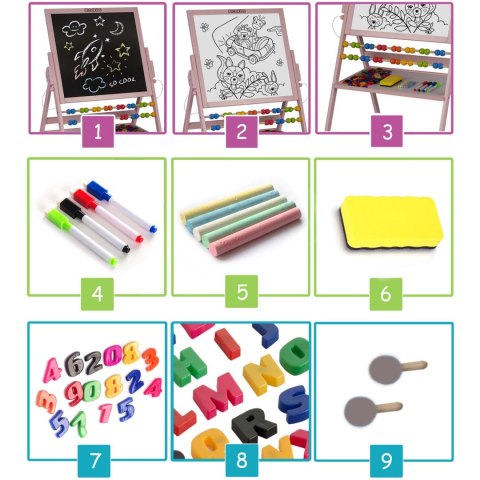 Magnetyczna kredowa tablica obrotowa Ricokids - różowa Magnetyczna kredowa tablica obrotowa Ricokids - różowa