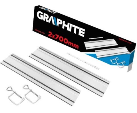 Szyny Prowadzące 2 x 700 mm, Łącznik, 2 Zaciski Szyny Prowadzące 2 x 700 mm, Łącznik, 2 Zaciski