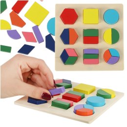 Klocki drewniane sorter układanka edukacyjna 18 el.
