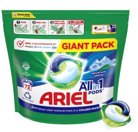 Ariel Kapsułki Do Prania All-in-1 PODS Mountain Spring Do Białego 72 szt. Ariel Kapsułki Do Prania All-in-1 PODS Mountain Spring Do Białego 72 szt.