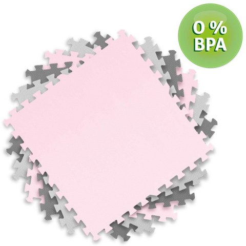 Mata piankowa puzzle 180x180cm 9 szt. szaro różowa Mata piankowa puzzle 180x180cm 9 szt. szaro różowa