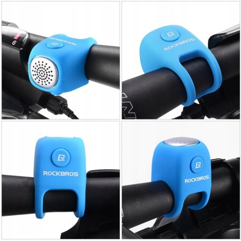 Dzwonek rowerowy elektroniczny w obudowie silikonowej - niebieski Dzwonek rowerowy elektroniczny w obudowie silikonowej - niebieski