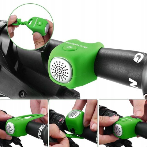 Dzwonek rowerowy elektroniczny w obudowie silikonowej - zielony Dzwonek rowerowy elektroniczny w obudowie silikonowej - zielony