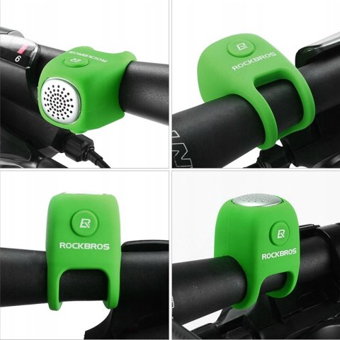 Dzwonek rowerowy elektroniczny w obudowie silikonowej - zielony Dzwonek rowerowy elektroniczny w obudowie silikonowej - zielony