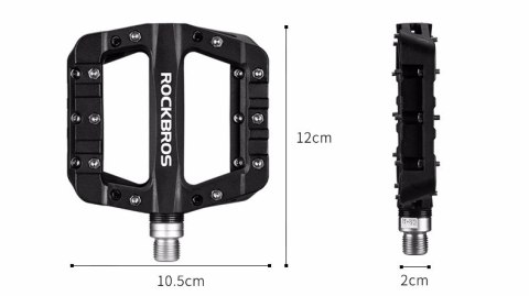 Zestaw pedałów rowerowych MTB atntypoślizgowe nylon i stal czarny Zestaw pedałów rowerowych MTB atntypoślizgowe nylon i stal czarny