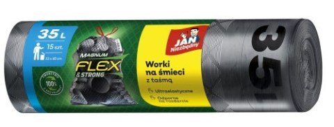 Jan Niezbędny Worki LD Magnum Flex Taśma 35L 15szt. - 1 op. Jan Niezbędny Worki LD Magnum Flex Taśma 35L 15szt. - 1 op.
