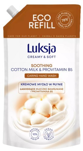 LUKSJA Kremowe Mydło W Płynie Mleczko Bawełniane i Prowitamina B5 900 ml LUKSJA Kremowe Mydło W Płynie Mleczko Bawełniane i Prowitamina B5 900 ml