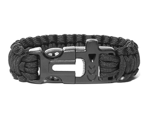 Bransoletka paracord 3w1 CZARNA Bransoletka paracord 3w1 CZARNA