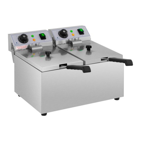 Frytownica podwójna gastronomiczna elektryczna 230 V 2 x 3200W 2 x 8 L Frytownica podwójna gastronomiczna elektryczna 230 V 2 x 3200W 2 x 8 L