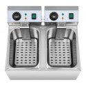 Frytownica podwójna gastronomiczna elektryczna 230 V 2 x 3200W 2 x 8 L