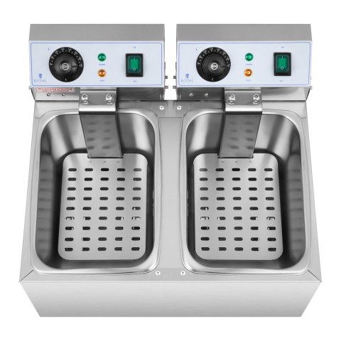 Frytownica podwójna gastronomiczna elektryczna 230 V 2 x 3200W 2 x 8 L Frytownica podwójna gastronomiczna elektryczna 230 V 2 x 3200W 2 x 8 L