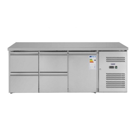 Stół chłodniczy ze stalowym blatem roboczym 4 szuflady od -2 do 10C 179cm Stół chłodniczy ze stalowym blatem roboczym 4 szuflady od -2 do 10C 179cm