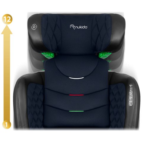 Fotelik samochodowy Nukido Louis czarno-granatowy 15-36 kg ISOFIX Fotelik samochodowy Nukido Louis czarno-granatowy 15-36 kg ISOFIX