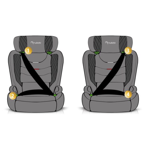 Fotelik samochodowy Nukido Louis czarno-granatowy 15-36 kg ISOFIX Fotelik samochodowy Nukido Louis czarno-granatowy 15-36 kg ISOFIX