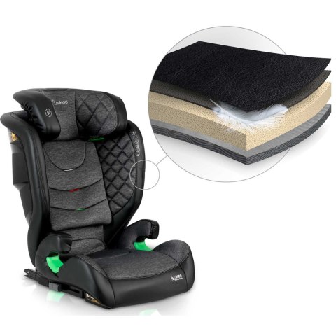 Fotelik samochodowy Nukido Louis czarno-szary 15-36 kg ISOFIX Fotelik samochodowy Nukido Louis czarno-szary 15-36 kg ISOFIX