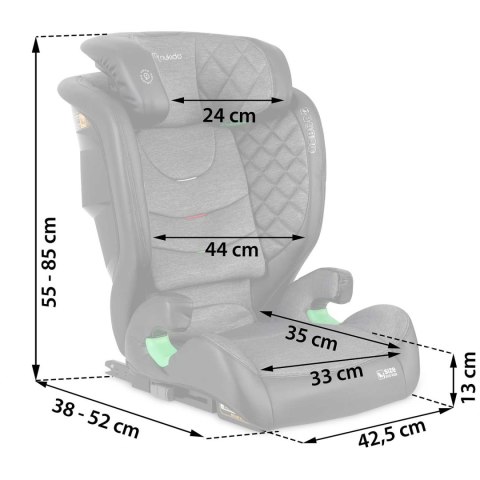 Fotelik samochodowy Nukido Louis czarno-szary 15-36 kg ISOFIX Fotelik samochodowy Nukido Louis czarno-szary 15-36 kg ISOFIX