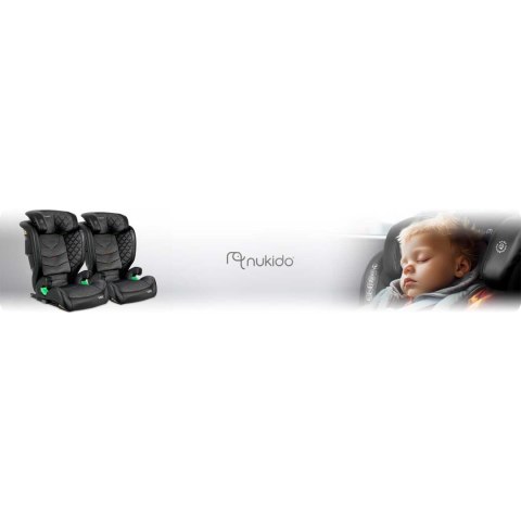 Fotelik samochodowy Nukido Louis czarno-szary 15-36 kg ISOFIX Fotelik samochodowy Nukido Louis czarno-szary 15-36 kg ISOFIX
