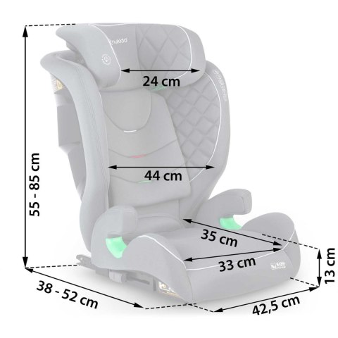 Fotelik samochodowy Nukido Louis szary 15-36 kg ISOFIX Fotelik samochodowy Nukido Louis szary 15-36 kg ISOFIX