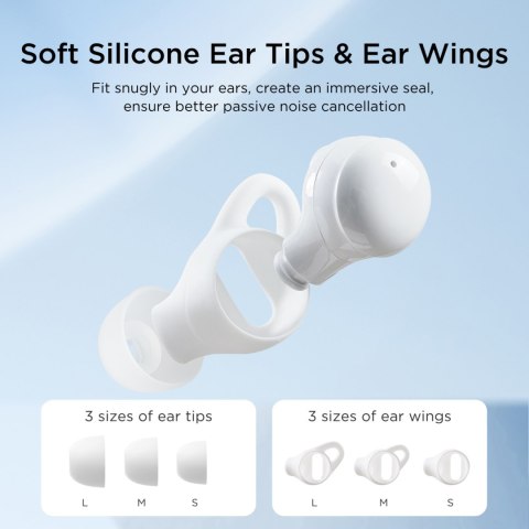 Słuchawki bezprzewodowe TWS Cozydots Series z aktywną redukcją szumów Bluetooth 5.3 białe Słuchawki bezprzewodowe TWS Cozydots Series z aktywną redukcją szumów Bluetooth 5.3 białe