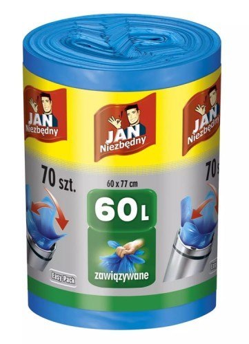 Jan Niezbędny Worki HD Easy-pack Niebieskie 60L 70szt. Jan Niezbędny Worki HD Easy-pack Niebieskie 60L 70szt.
