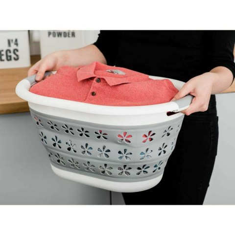 Miska składana owalna 50 x 37 cm biało-szara OVAL COMPACT 25L Miska składana owalna 50 x 37 cm biało-szara OVAL COMPACT 25L