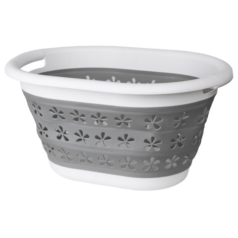 Miska składana owalna 50 x 37 cm biało-szara OVAL COMPACT 25L Miska składana owalna 50 x 37 cm biało-szara OVAL COMPACT 25L