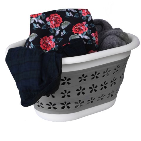 Miska składana owalna 50 x 37 cm biało-szara OVAL COMPACT 25L Miska składana owalna 50 x 37 cm biało-szara OVAL COMPACT 25L