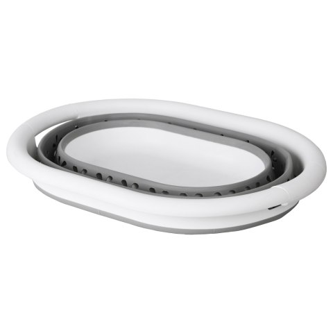 Miska składana owalna 50 x 37 cm biało-szara OVAL COMPACT 25L Miska składana owalna 50 x 37 cm biało-szara OVAL COMPACT 25L