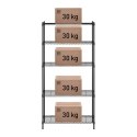 Regał magazynowy druciany ażurowy kolor czarny 180x90x35cm do 150kg