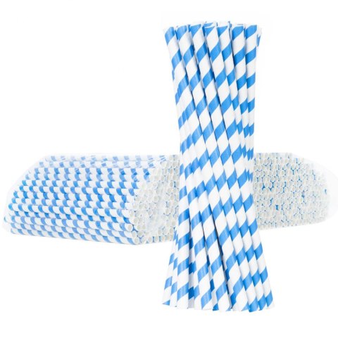 Słomki papierowe BIO ekologiczne PAPER STRAWS 6/205mm - biało-niebieskie 500szt. Słomki papierowe BIO ekologiczne PAPER STRAWS 6/205mm - biało-niebieskie 500szt.