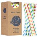 Słomki papierowe BIO ekologiczne PAPER STRAWS 6/205mm - mix 250szt.