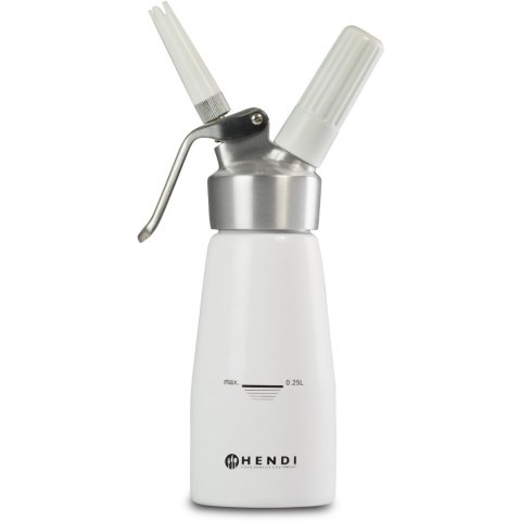 Syfon do bitej śmietany N2O Kitchen Line ZESTAW + 3 końcówki 0.25L - biały - HENDI 588031 Syfon do bitej śmietany N2O Kitchen Line ZESTAW + 3 końcówki 0.25L - biały - HENDI 588031