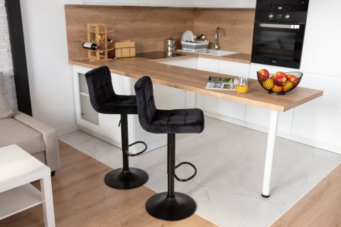 Hoker barowy Arako Black czarny Velvet Hoker barowy Arako Black czarny Velvet