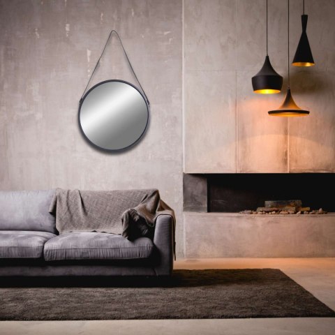 Lustro okrągłe kapitańskie na pasku Mirage 60 cm czarne Lustro okrągłe kapitańskie na pasku Mirage 60 cm czarne