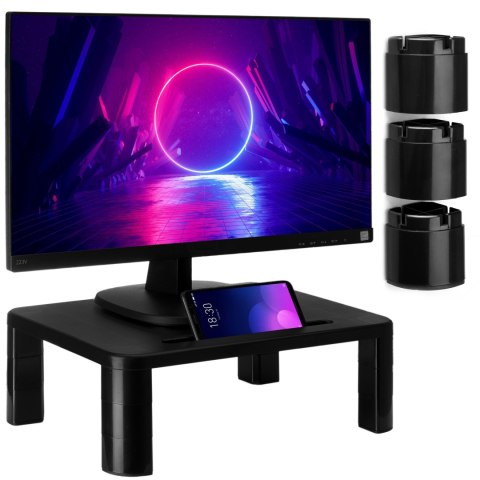 Podstawka 3-stopniowa pod monitor laptopa czarna Podstawka 3-stopniowa pod monitor laptopa czarna