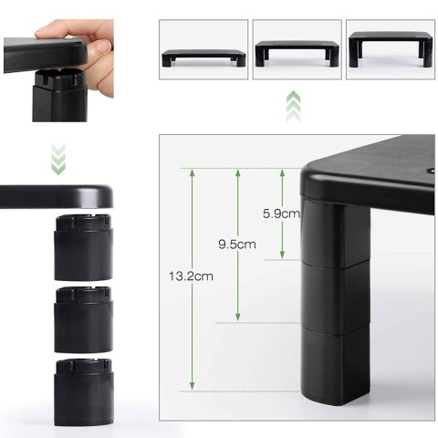 Podstawka 3-stopniowa pod monitor laptopa czarna Podstawka 3-stopniowa pod monitor laptopa czarna